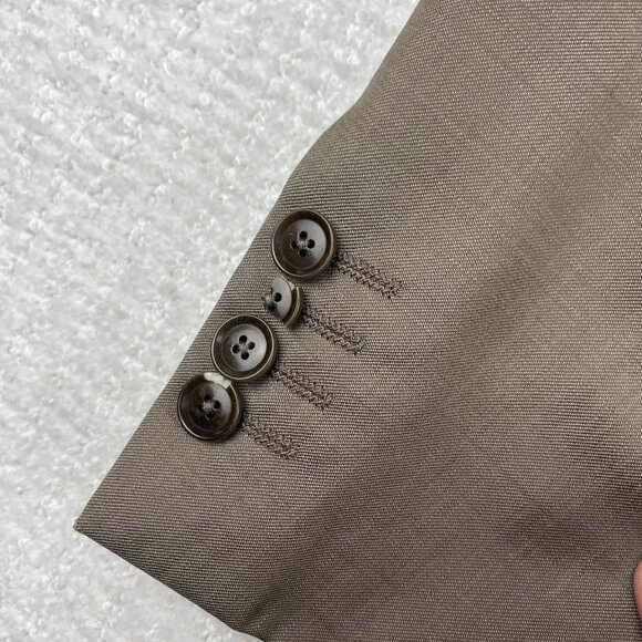 Pal Zileri Suit Jacket Men 50R Beige 100% Virgin Wool Made in Italy Read* - Picture 7 of 16